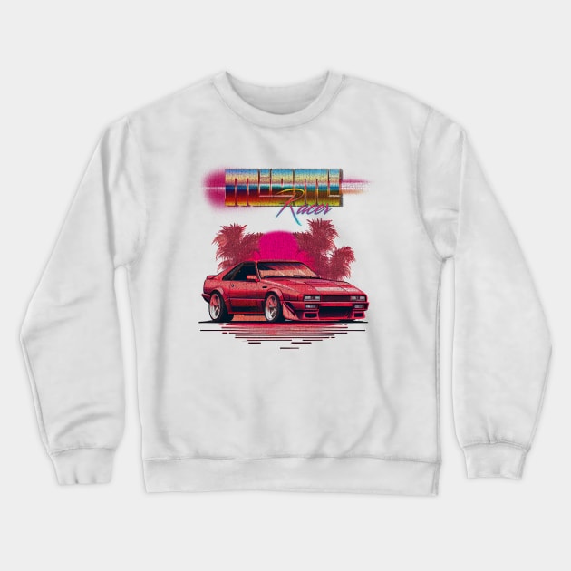 Retro sports car 80's. Miami Racer Crewneck Sweatshirt by DragonDream